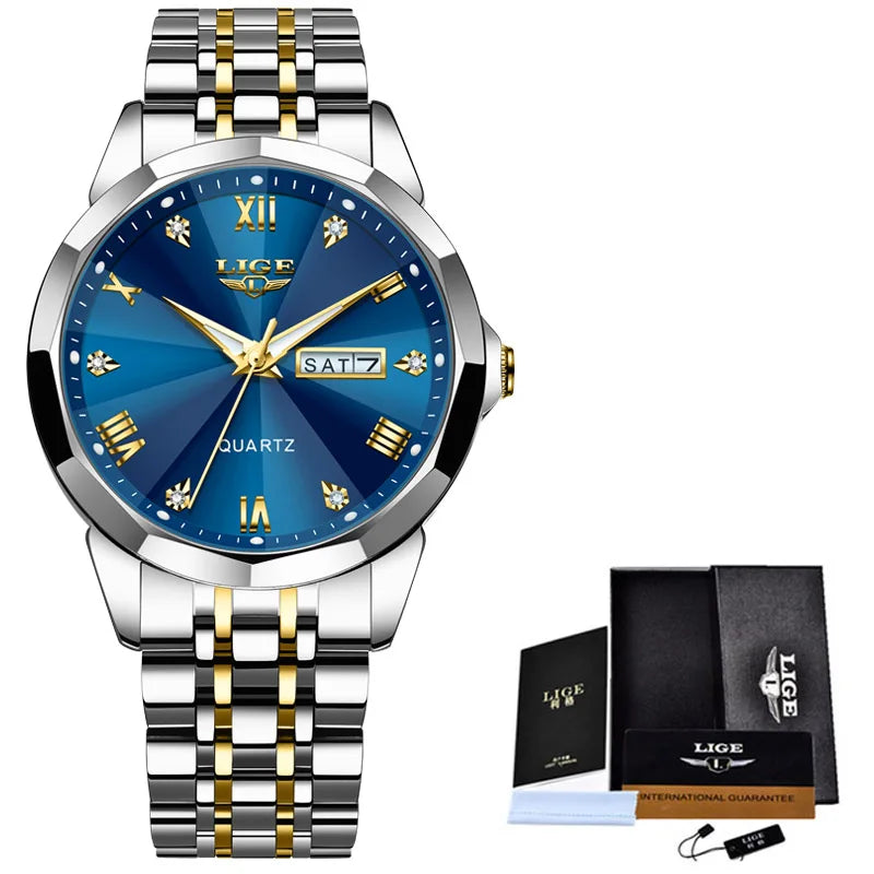 LIGE New Fashion Watch Women Top Brand Ladies Creative Steel Women Bracelet Watches Female Waterproof Clocks Relogio Feminino