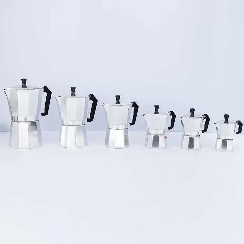 50/100/150/300ml Coffee Pot Italian Aluminum Moka Pot Octagonal Espresso Moka Coffee Pot Kitchen Barista Accessories