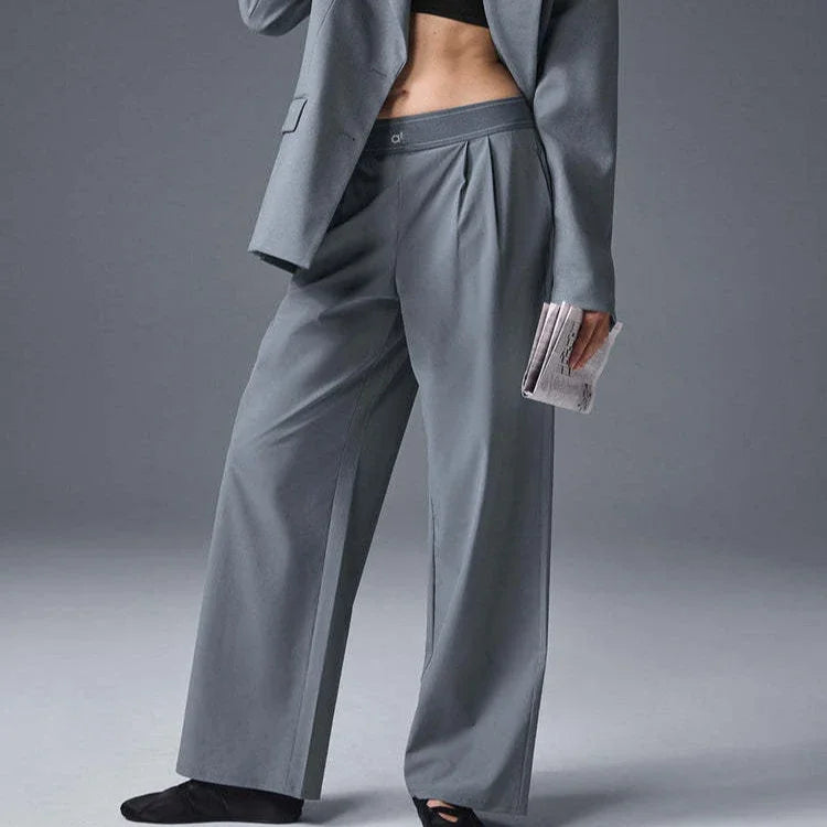 AL Women's Suit Pants Loose Casual Outdoor Comfortable Suit Pants Suit Trousers Sports High Waisted Straight Leg Wide Pants