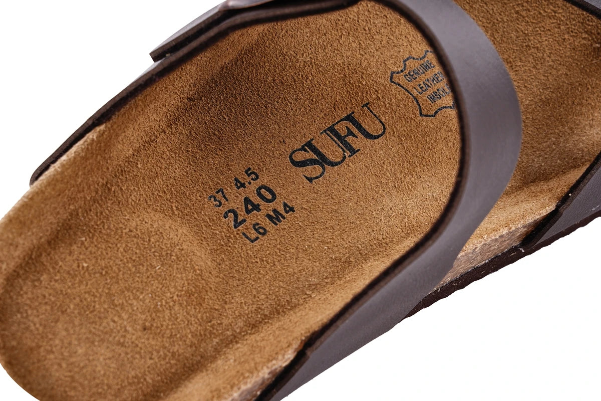 SUFU Autumn new women's cork slippers fashion sandals couple beach shoes outdoors wear solid color