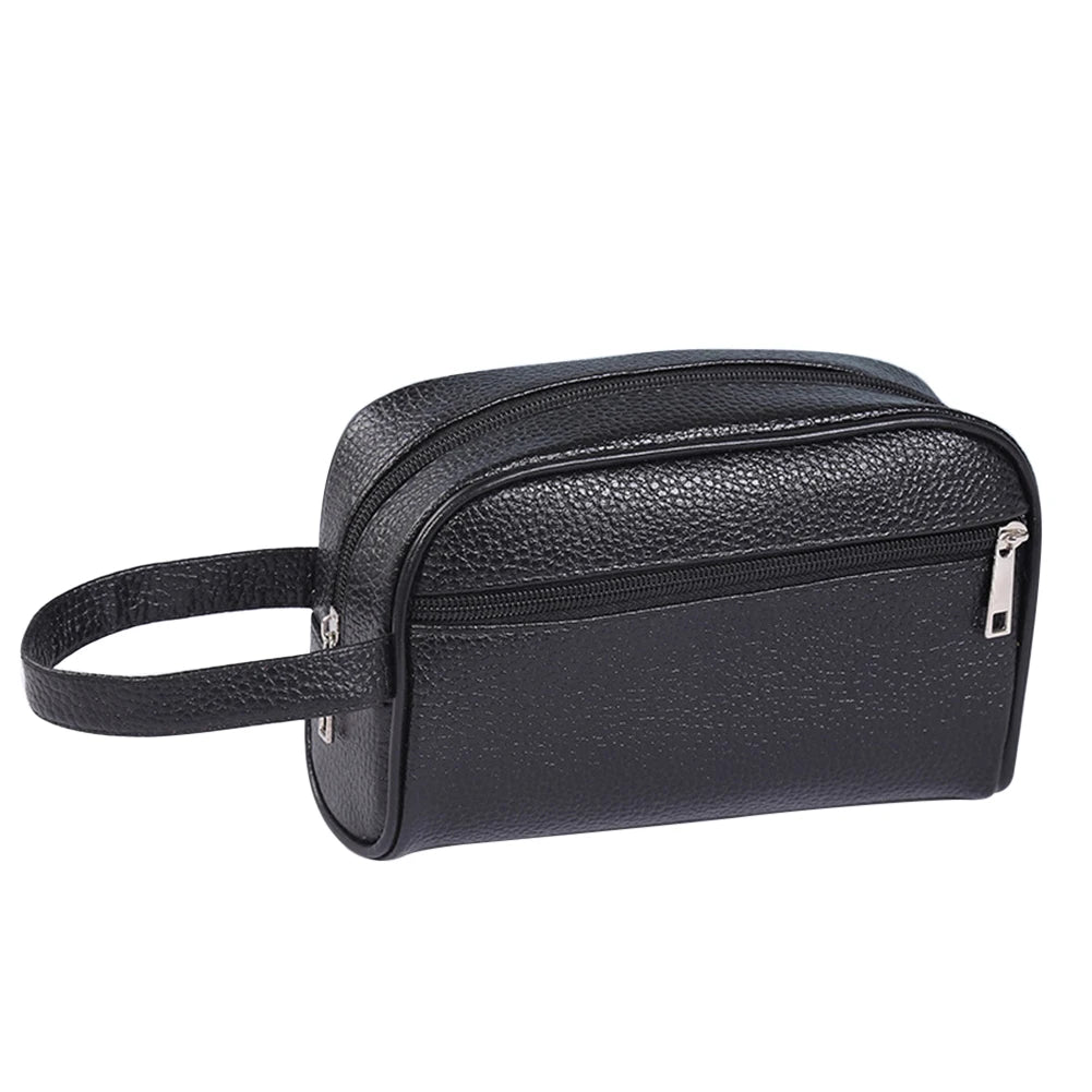 Men Women Retro Wristlet Bag Creative PU Leather Pure Color Chain Mobile Phone Storage Bag Ladies Purse Supplies