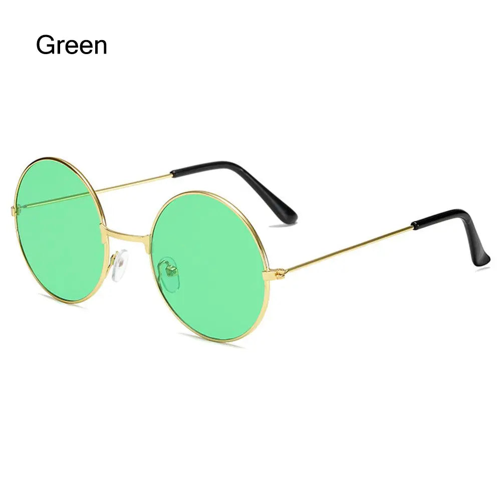 Fashion Vintage Round Sunglasses Women UV400 Sun Glasses Colorful Round-frame Glasses Female Male Metal Mirror Oculos De Sol