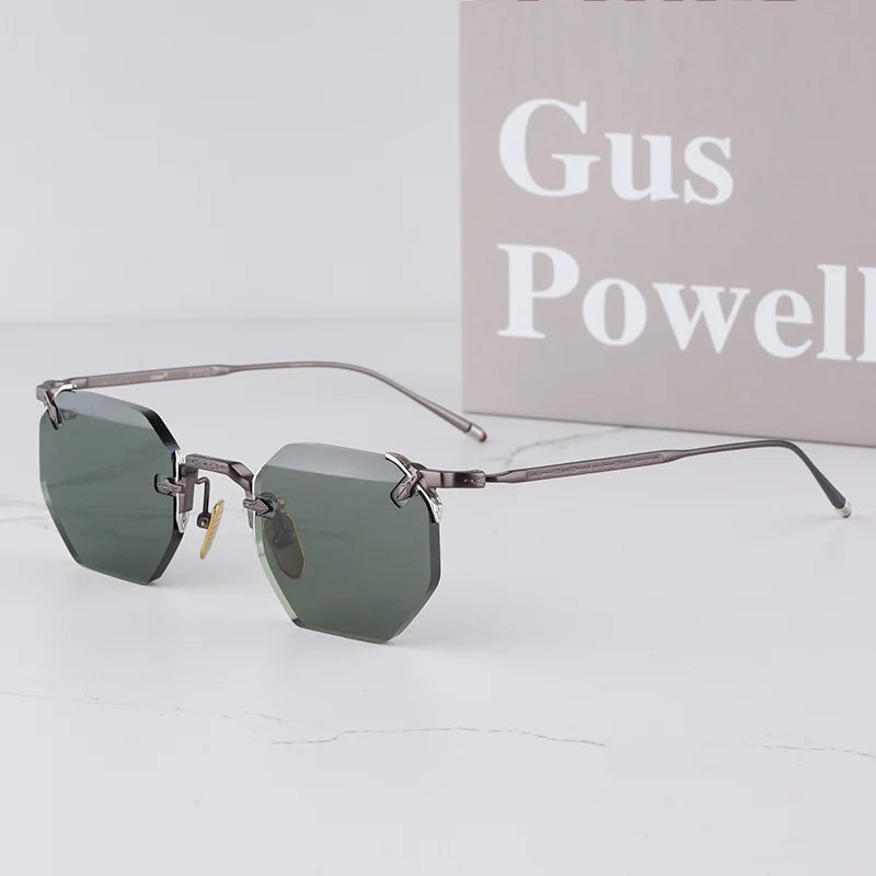 ELDORADO Light Luxury Sliver Boundless Sunglasses for Male Designer Hand Craft Top Quality Rimless Alloy Solar Glasses for Men