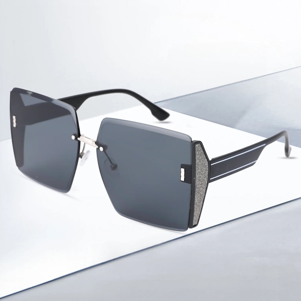 Women's Sun Glasses Vintage Square Sunglasses Woman Classic Retro Gradient Mirror Frameless Sun Glasses Female Fashion