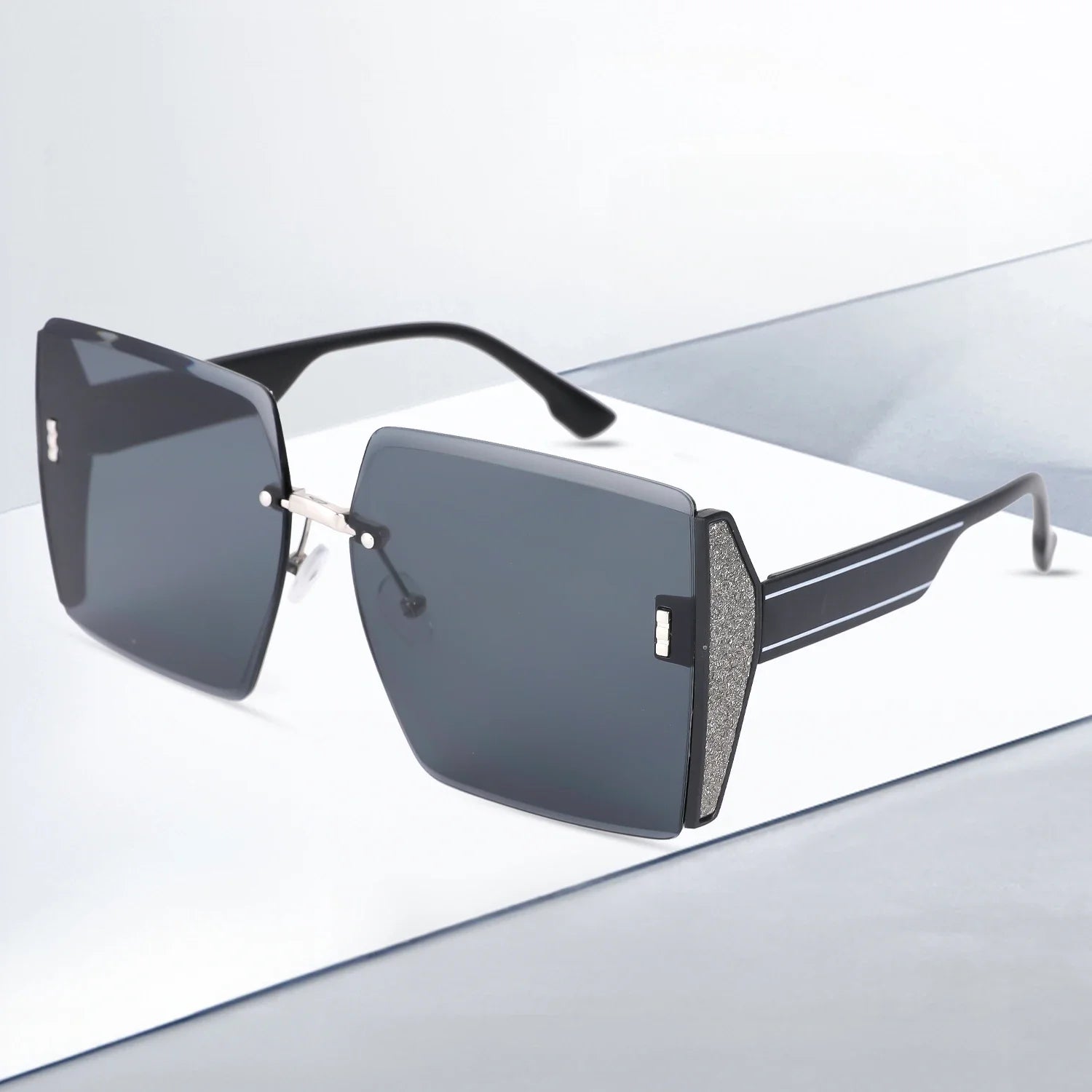 Women's Sun Glasses Vintage Square Sunglasses Woman Classic Retro Gradient Mirror Frameless Sun Glasses Female Fashion