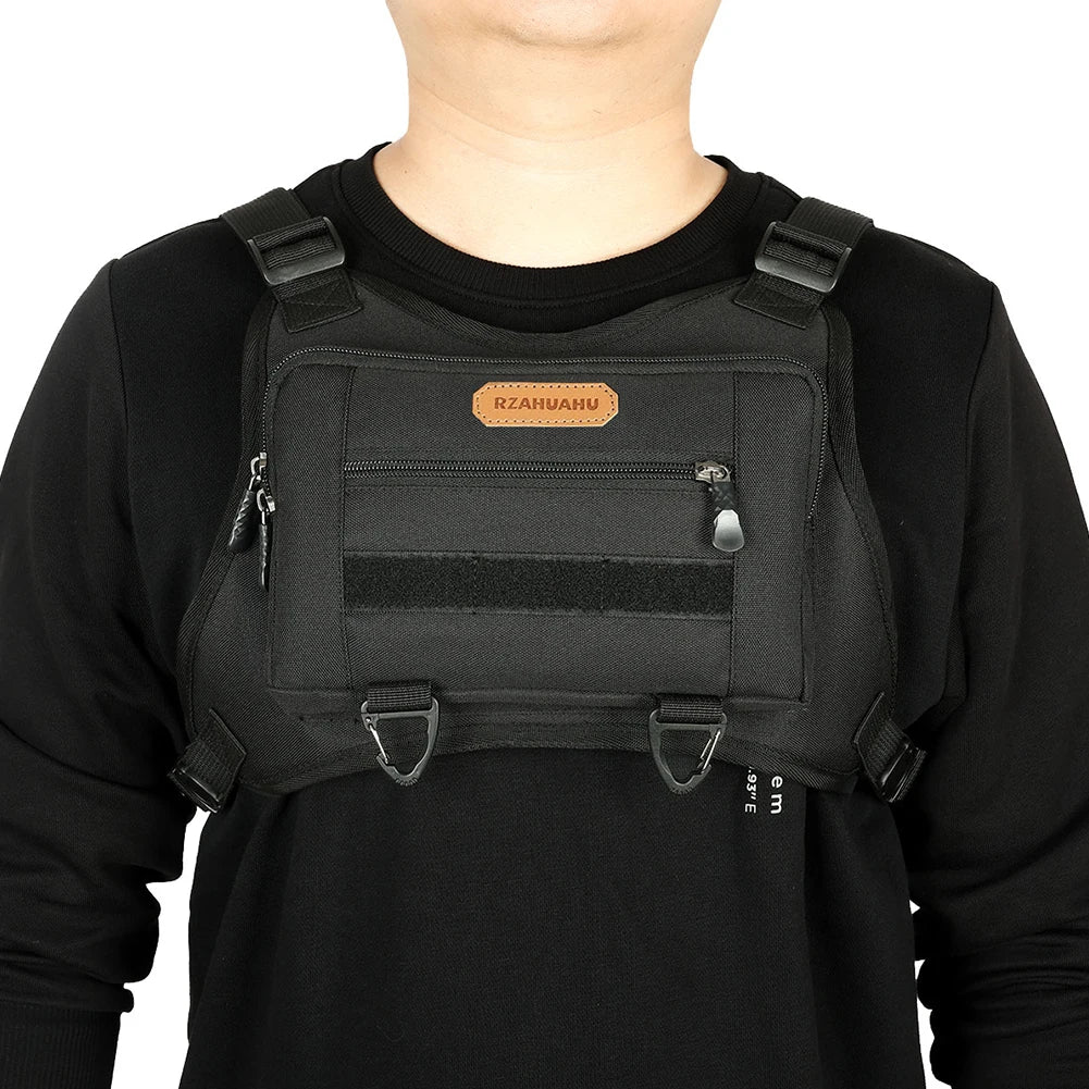 Fashion Sport Backpack Multi-Pockets Streetwear Chest Bag Adjustable Strap Travel Vest Backpack for Running Travel