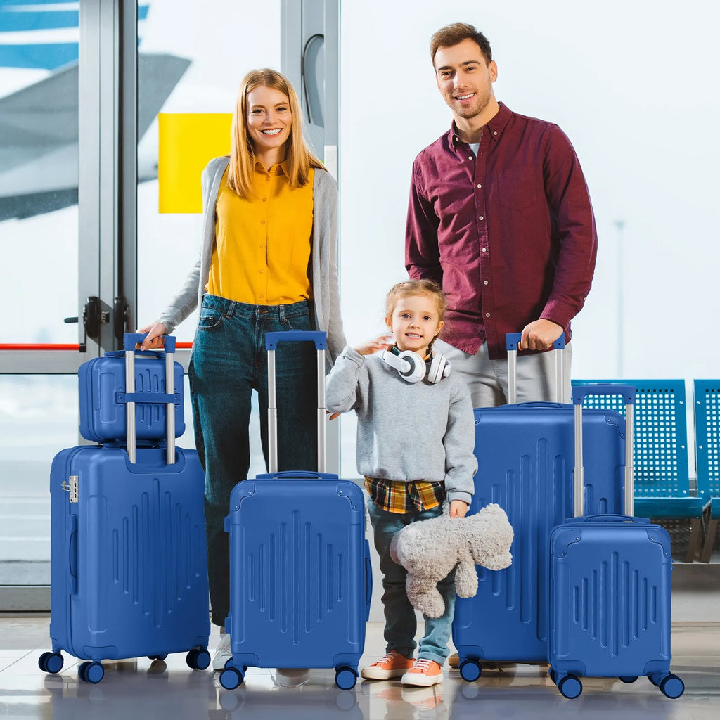 5-Piece ABS Luggage Set Lightweight Durable Travel Luggage for College Business