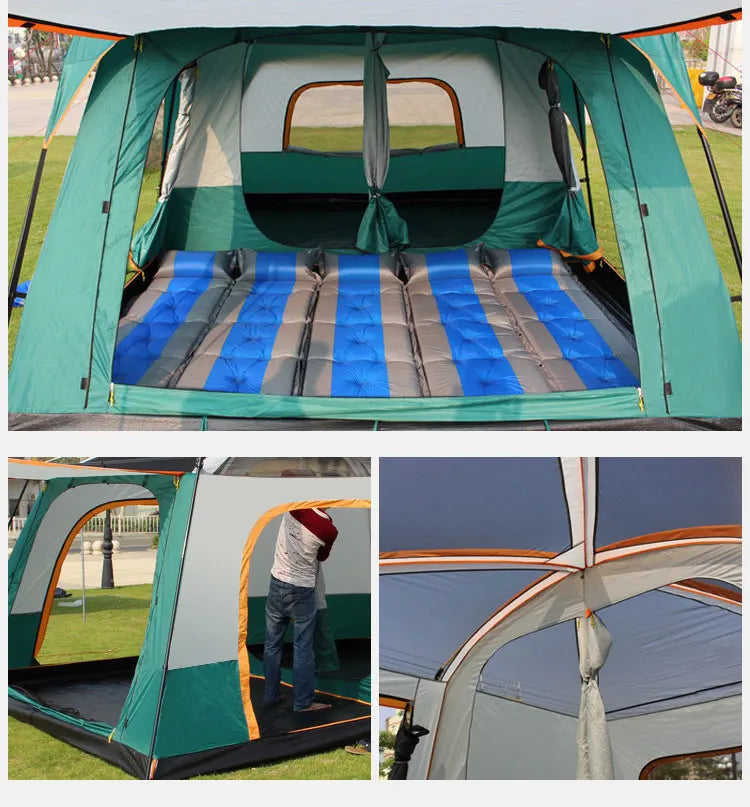 Outdoor Tent Big Space Camping Outing Two Bedroom Tent Ultra-large Hight Quality Waterproof Camping Tents 5-8 Persons Supplies