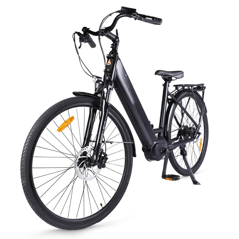 Accolmile Black / White Electric Bike Powerful 250W City Ebike With BAFANG Mid Motor 700C Adult Electric Bicycle Mens Womens