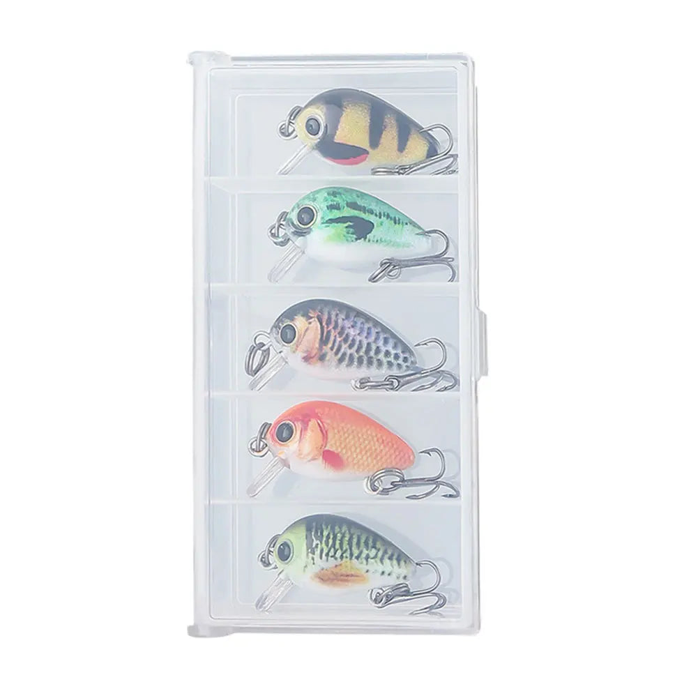 5pcs Mini Crankbait Fishing Lure 30mm 2g Floating Wobbler Artificial Hard Bait Fishing Bait for Pike Walleye Bass