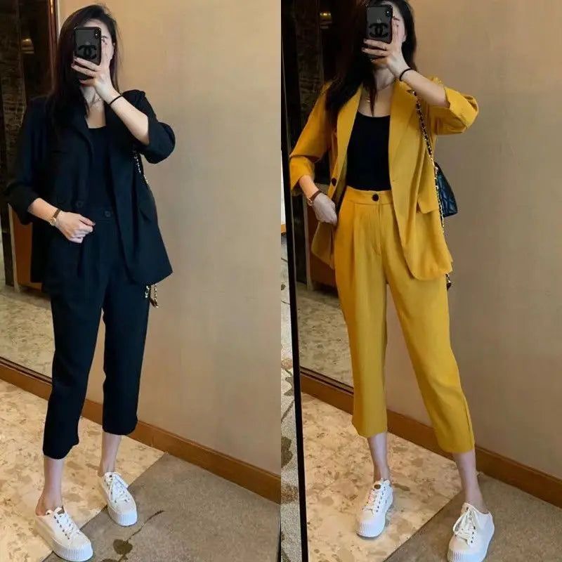 Casual Suit Jacket Two Piece Sets for Women office Fall Outfits Fashion Women's Blazer and Pants Suits Set 2 Elegant Pieces 2024