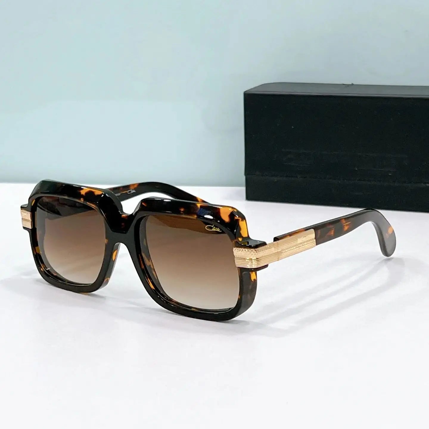 Original CCAZAL MOD607 Top Quality Acetate Black Frame Retro Men Sunglasses Stylish Leisure Square Business Women Couple Eyewear