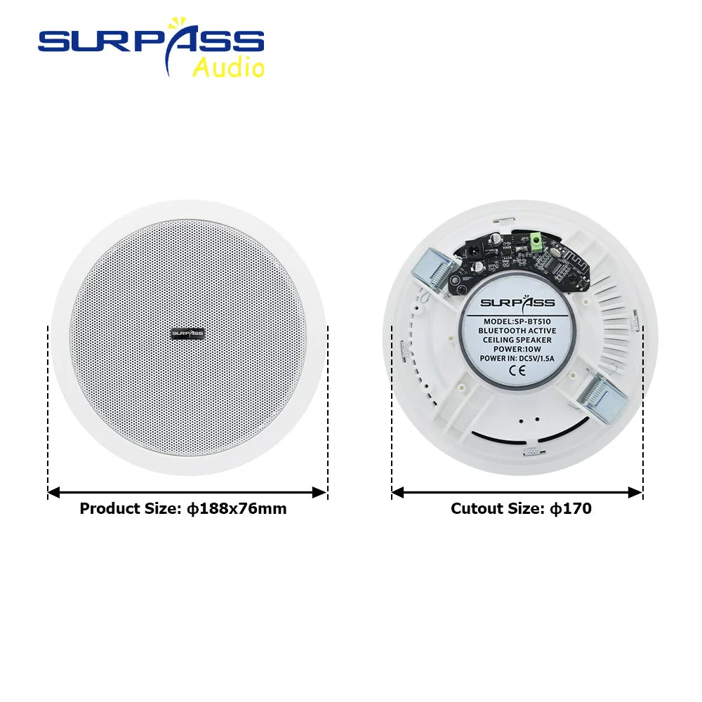 Built-in Class-D Amplifier Full Range Bluetooth-compatible Ceiling Speaker Horn For Home Theater Background Music Good Quality