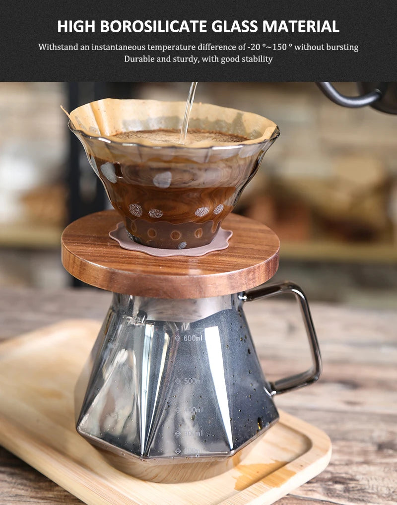 Coffee Obsidian Diamond Hand-brewed Coffee Sharing Pot Filter Cup Cloud Hand-brewed Coffee Pot Set