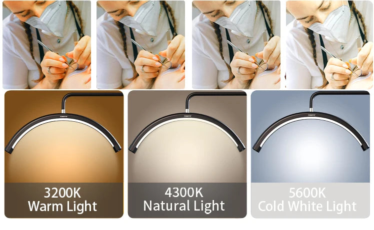 Fusitu FT-Y9 45W LED Half-Moon Shaped Light Arc Lash Light With Diamond Floor Lamp Video Light For Beauty Salon Tattoo Makeup