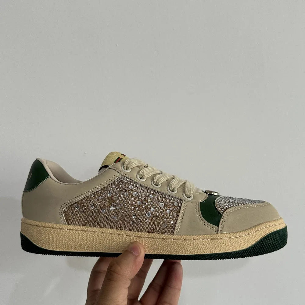 Wholesale Women's Casual Shoes 2023 New Color Block Design Thick Sole Cloth Shoes Soft Suede Leather Sandals Summer Flat Heels