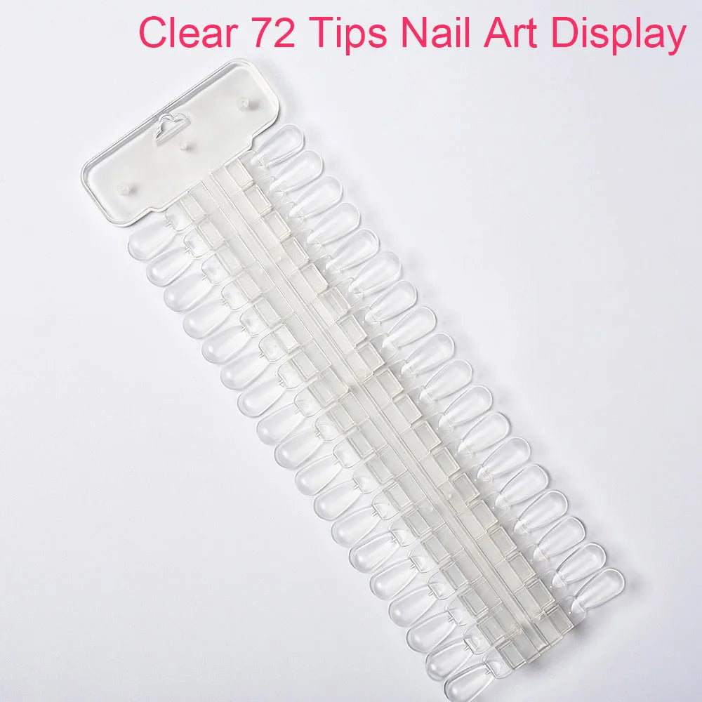False Nails Tips Display Sticks Clear Nail Swatch Nail Gel Polish Showing Chart Manicure Polish Practice Training Display Board