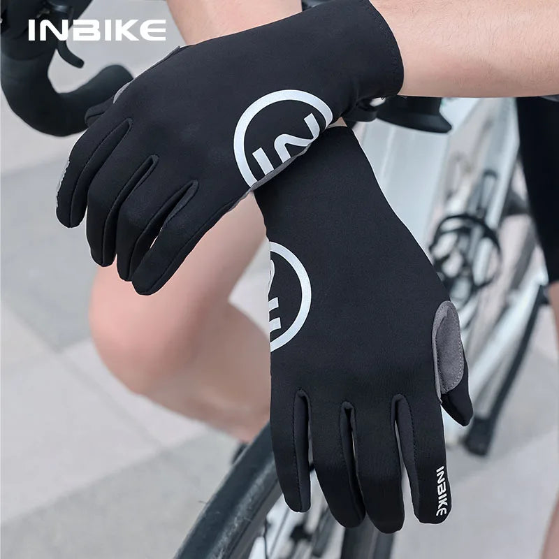 INBIKE Full Finger Cycling Gloves Breathable Shock-Absorbing for Road Bike MTB Gloves for Men Women Spring Fall Bicycle Gloves
