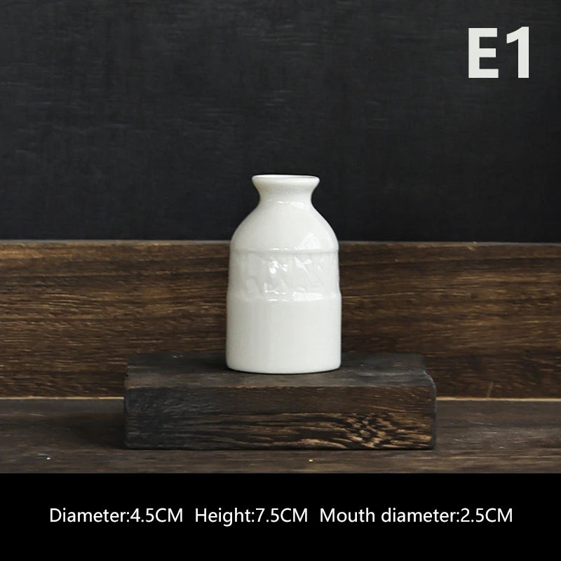 Ins Ceramics Flower Vase Nordic Hydroponics Vases Creative Room Decor Mini Flower Plant Bottle Pots Table Ornament Colorful Vase