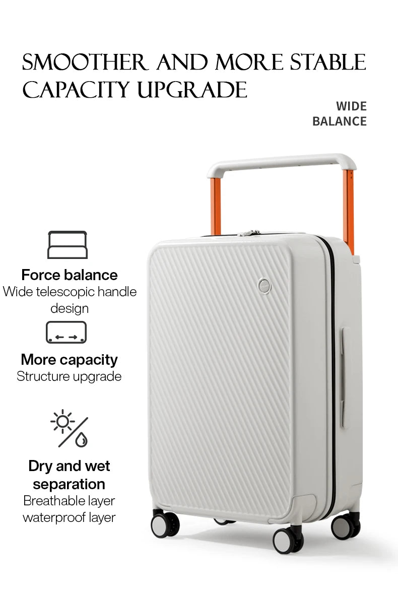 Mixi Wide Handle Travel Luggage Suitcase Rolling Spinner Wheels Hardside PC TSA Lock 20 24 Inch Unisex