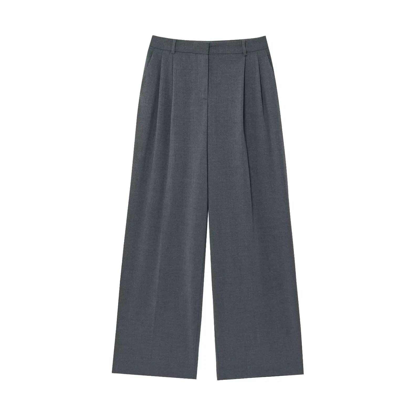 Women's new suit trousers suit double-breasted suit jacket with shoulder pads, pleated wide-leg pants