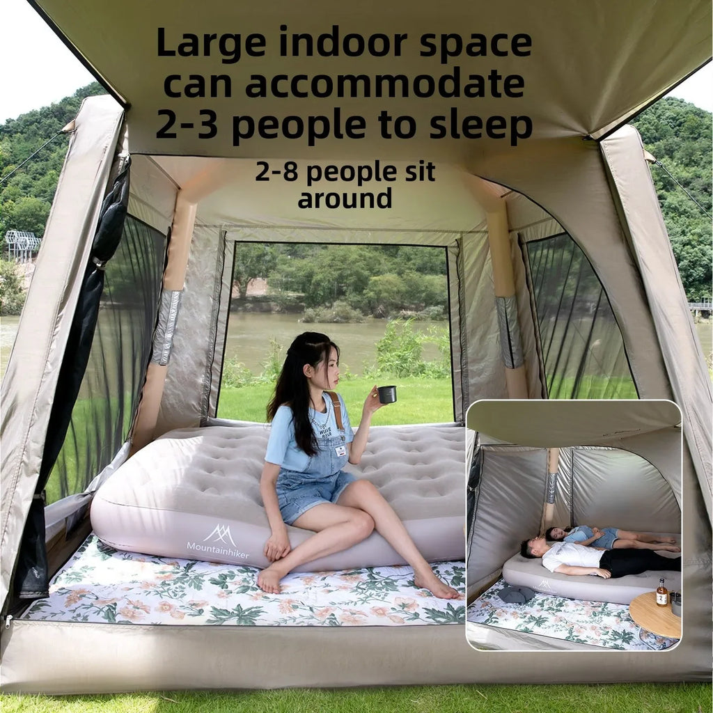 Mountainhiker Outdoor NewInflatable Cabin Quick Setup Overnight Rainproof Thickeneded Multi-person Picnic Cabin Family Park Tent