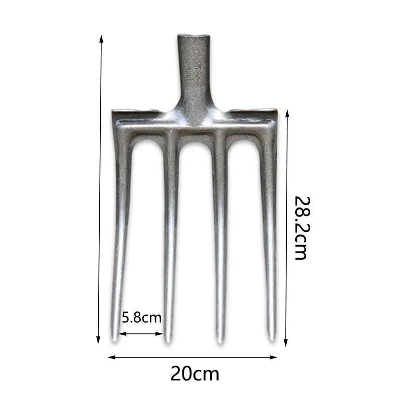 1Pcs 4/5 Teeth Soil Digging Fork Manganese Steel Garden Spading Fork For Digging Manure Planting Vegetables Agricultural Tool