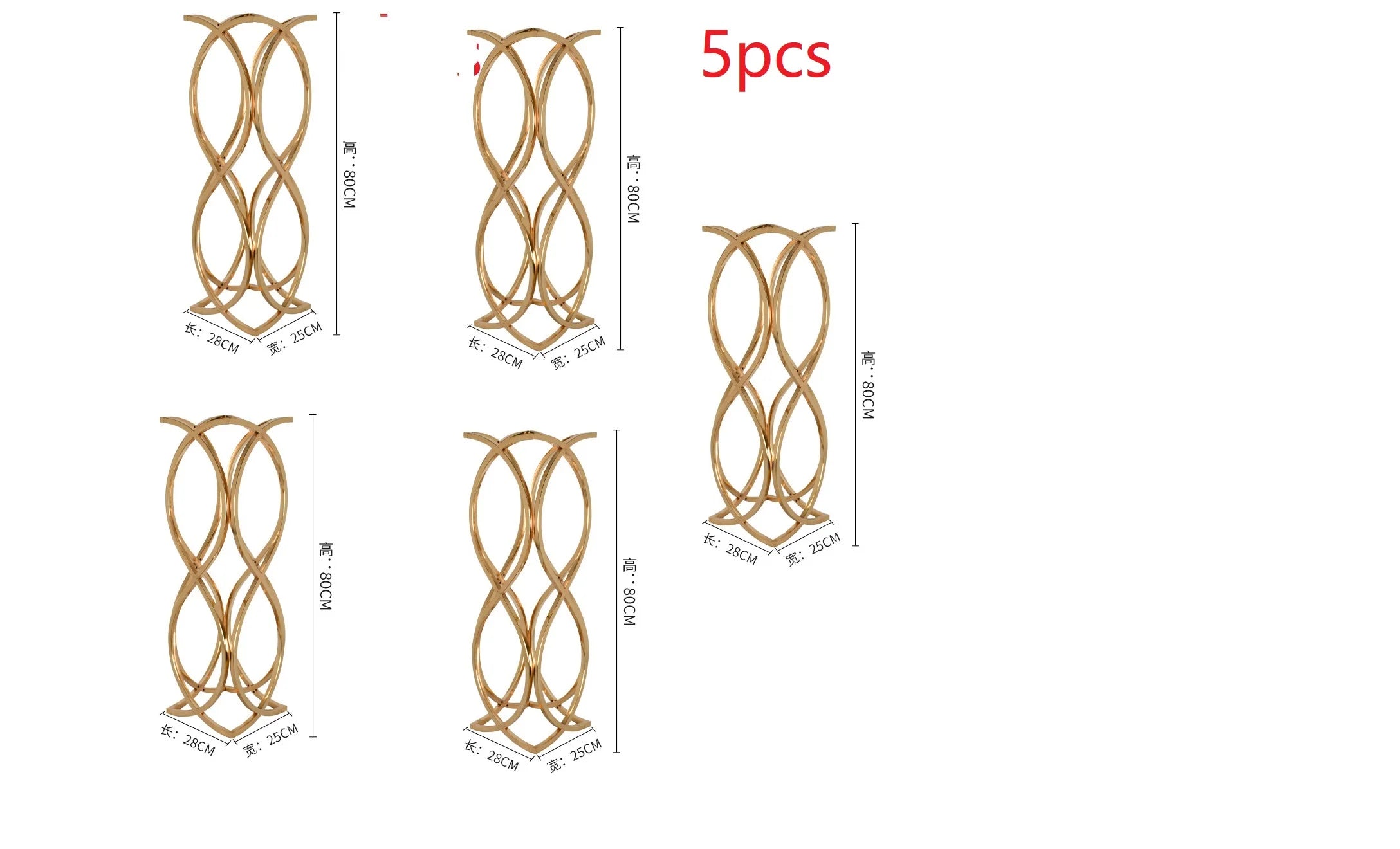 New Metal Vase Trumpet Shape Wedding Table Centerpiece Event Road Lead Flower Vases For Wedding Party Home Decoration