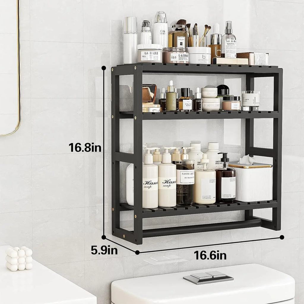 Bathroom Storage Rack Space Save Large Capacity Dormitory Bookshelf Wall Mount Stable and Sturdy Kitchen Seasoning Display Rack