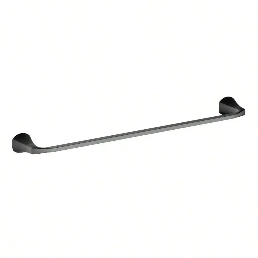Simple Flare Wall Mount 24 Inch Towel Bar Matte Black for Bathroom Use Durable Metal Finish Rust Resistant Strong Holding Power