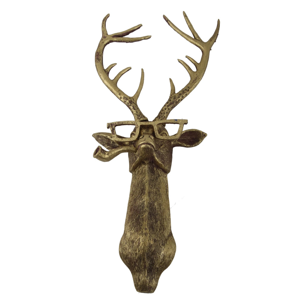 Home Decor Waterproof Bronzed Resin Animal Hanging Sculpture Sunscreen Animal Head Wall Hanging Ornaments Hanging Ornaments