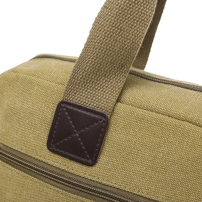 Men's Handbag Canvas Travel Business Shoulder Bag Vintage Document Crossbody Bag