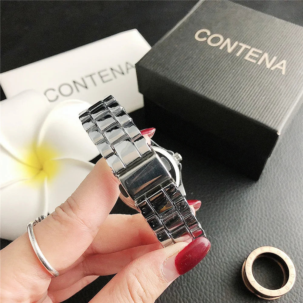 Women‘s Watch Top Brand Luxury Stainless Steel  Rhinestone Quartz Wristwatch for Women Fashion Dress Ladies Clock montre femme
