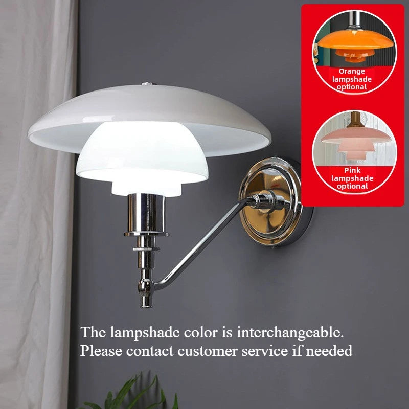 Modern Simplicity Classic Glass Wall Lamp Sconce Light for Bedroom Bedside with E27 Replaceble Bulb  Wall Decor