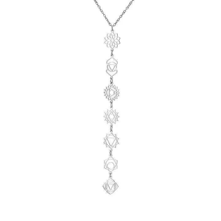Cazador Stainless Steel 7 Chakra Flower Pendants Necklaces for Women Yoga Meditation Jewelry Amulet Necklaces Birthday Gift 2025