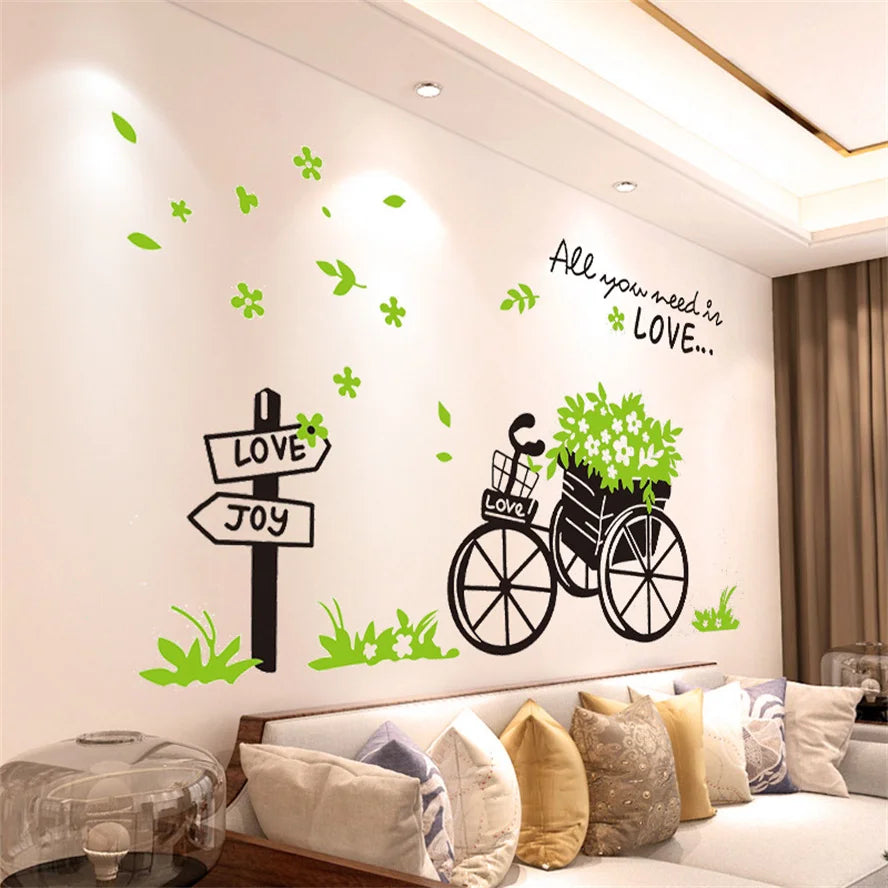 Living Room Flower Background Wall Stickers Bedroom Room Wall Decoration Stickers Wallpaper Self-adhesive Stickers Home Decor
