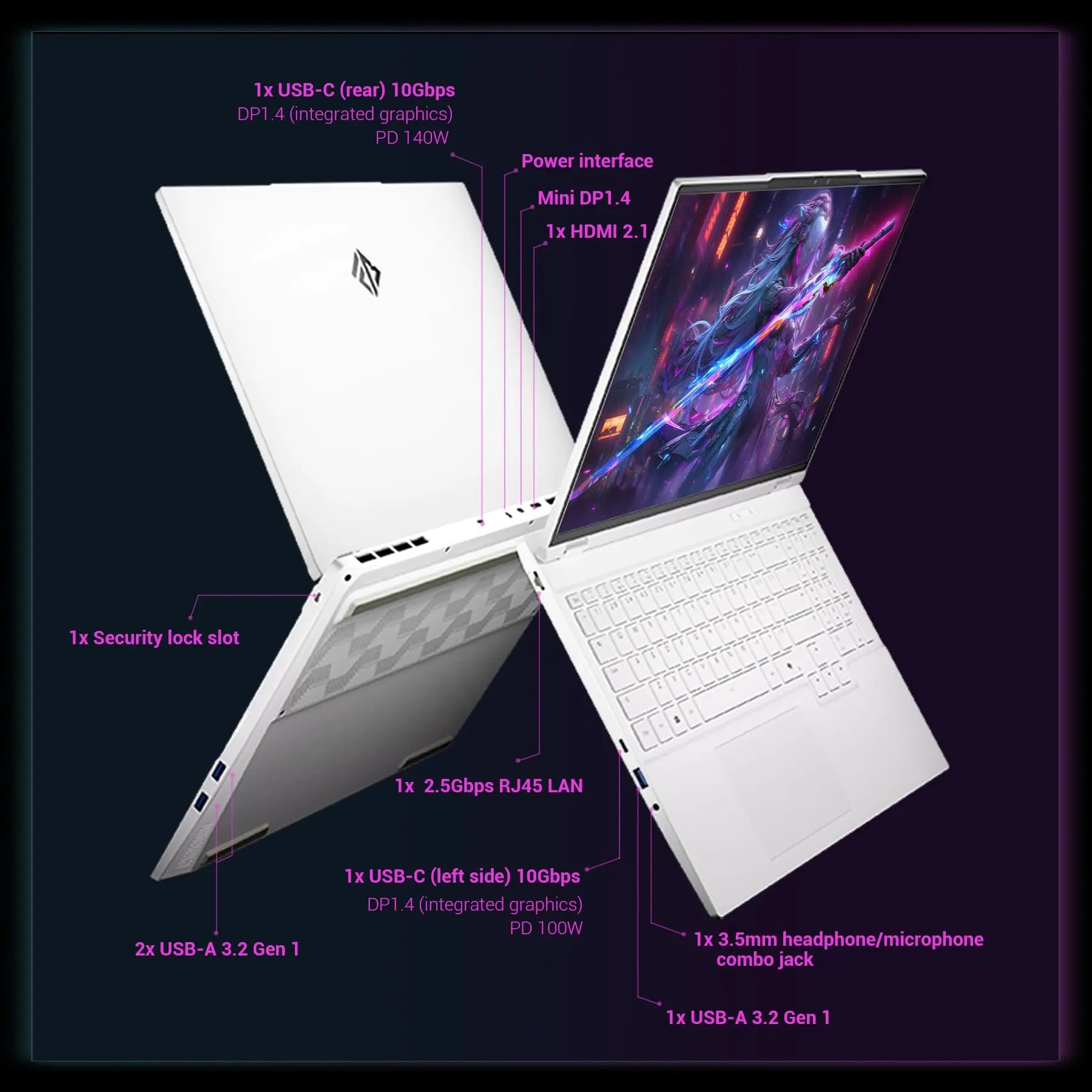 FIREBAT 16Pro Gaming Laptop 16Inch Intel i7 13700HX 16C/24T 5GHz CPU RTX 5060 2.5K 300Hz 32GB DDR5 1TB PCIe4.0 SSD Gamer Laptop