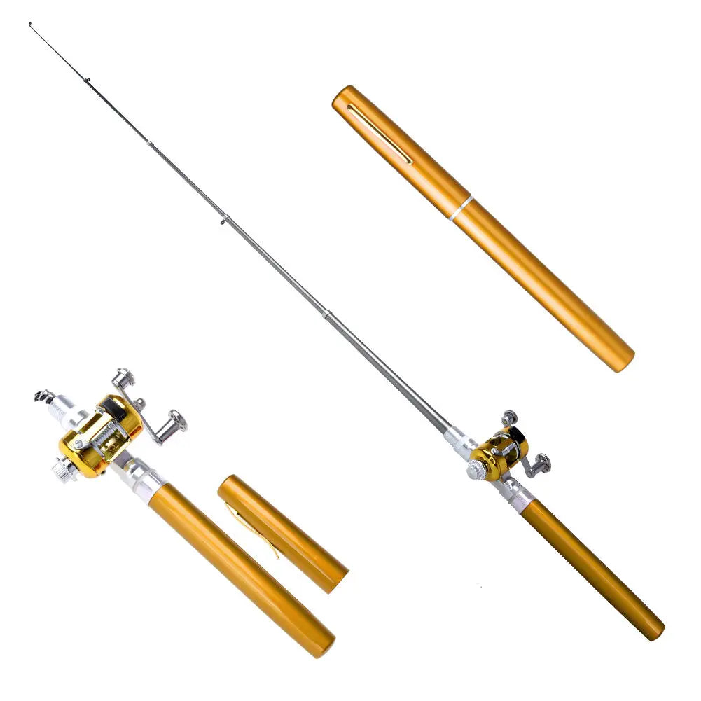 Fishing Rod Reel Combo Set Mini Telescopic Pocket Pen Fishing Rod Pole Pocket Fishing Rod Reel Full Kit Fishing Tool