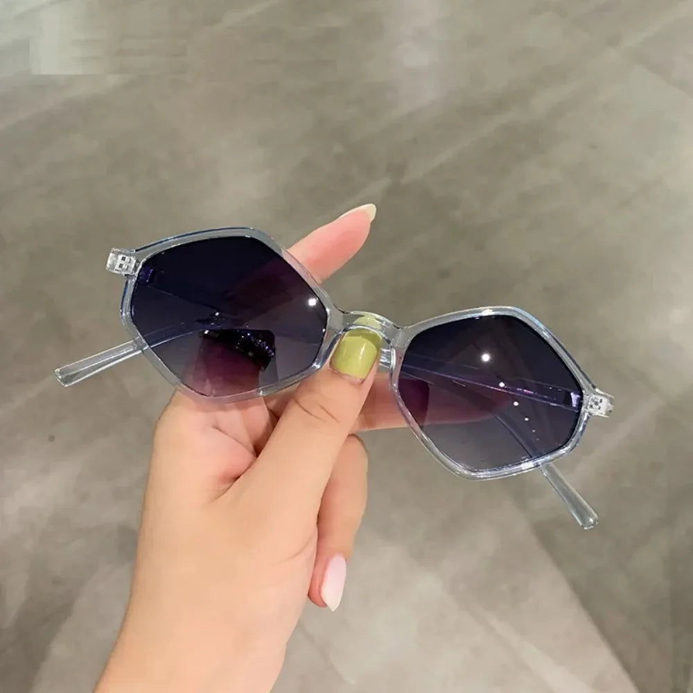 2025 Sunglasses for Women Rhombus Clear Blue Sun Glasses Irregular Vintage Small Frame Goggle UV400 Ladies Lentes De Sol Mujer