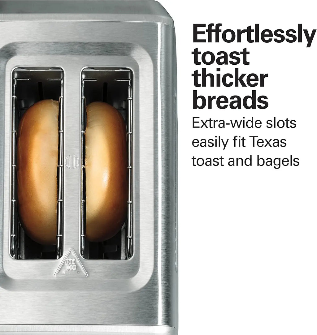 Extra Wide Slots 2 Slice Toaster with Hand Mixer 6 Speeds QuickBurst Storage Case Kitchen Cooking Bread Maker Appliance