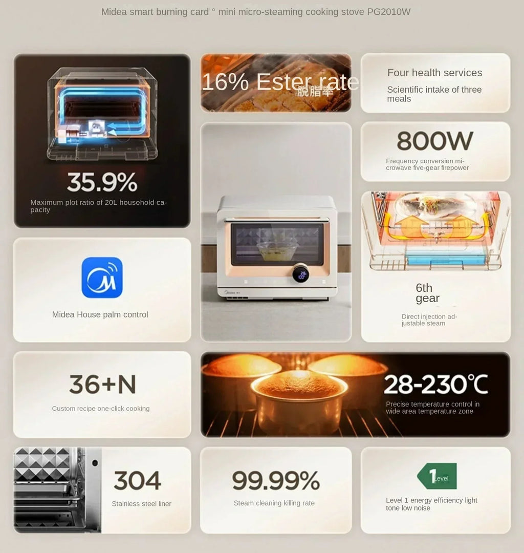 220V Midea Micro Steaming and Baking Integrated Household Intelligent Multi functional Variable Frequency Microwave Oven AD