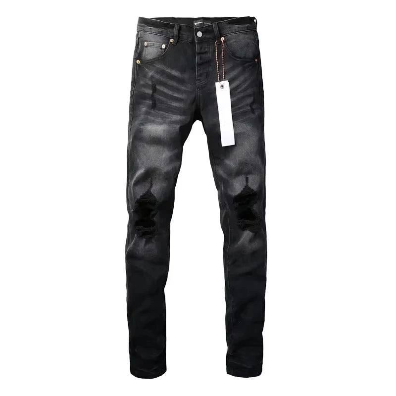 Men Jeans American High Street Black Pleated Basic Model New Fashion Trend High Quality Jeans