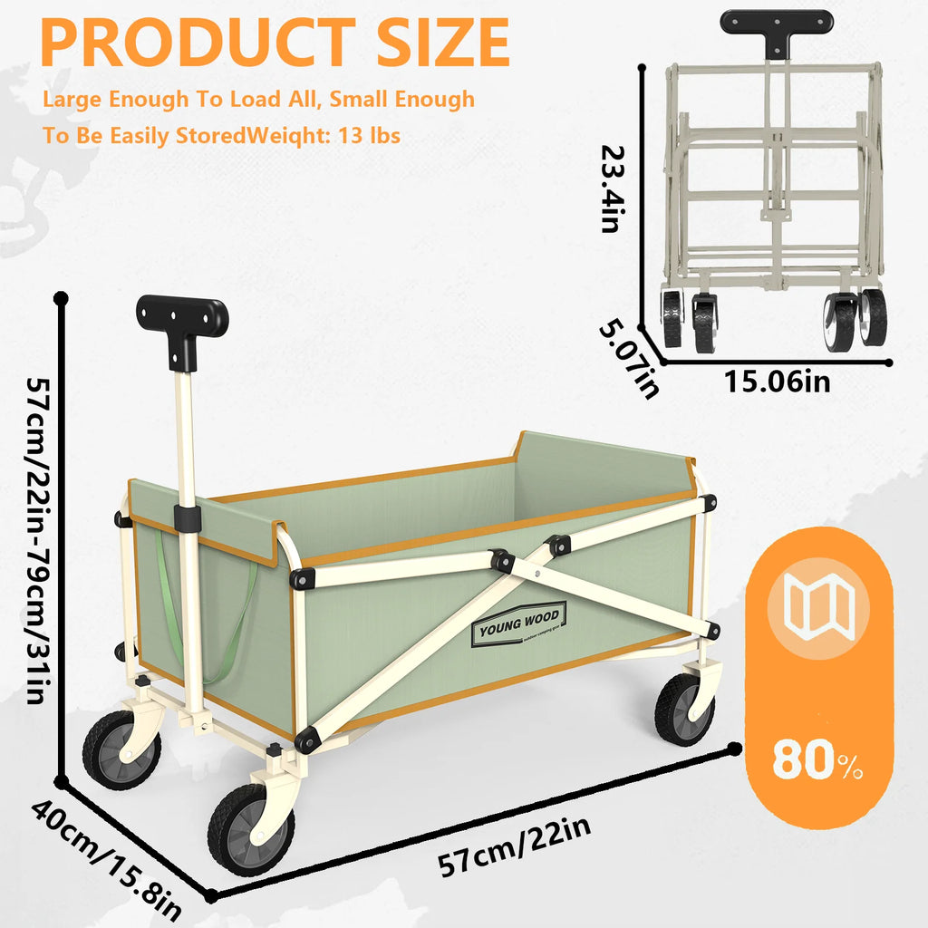 Collapsible Wagon Carts,Folding Wagon Cart with All Terrain Wheels,Outdoor Utility Wagon for Camping Shopping Sports Fishing