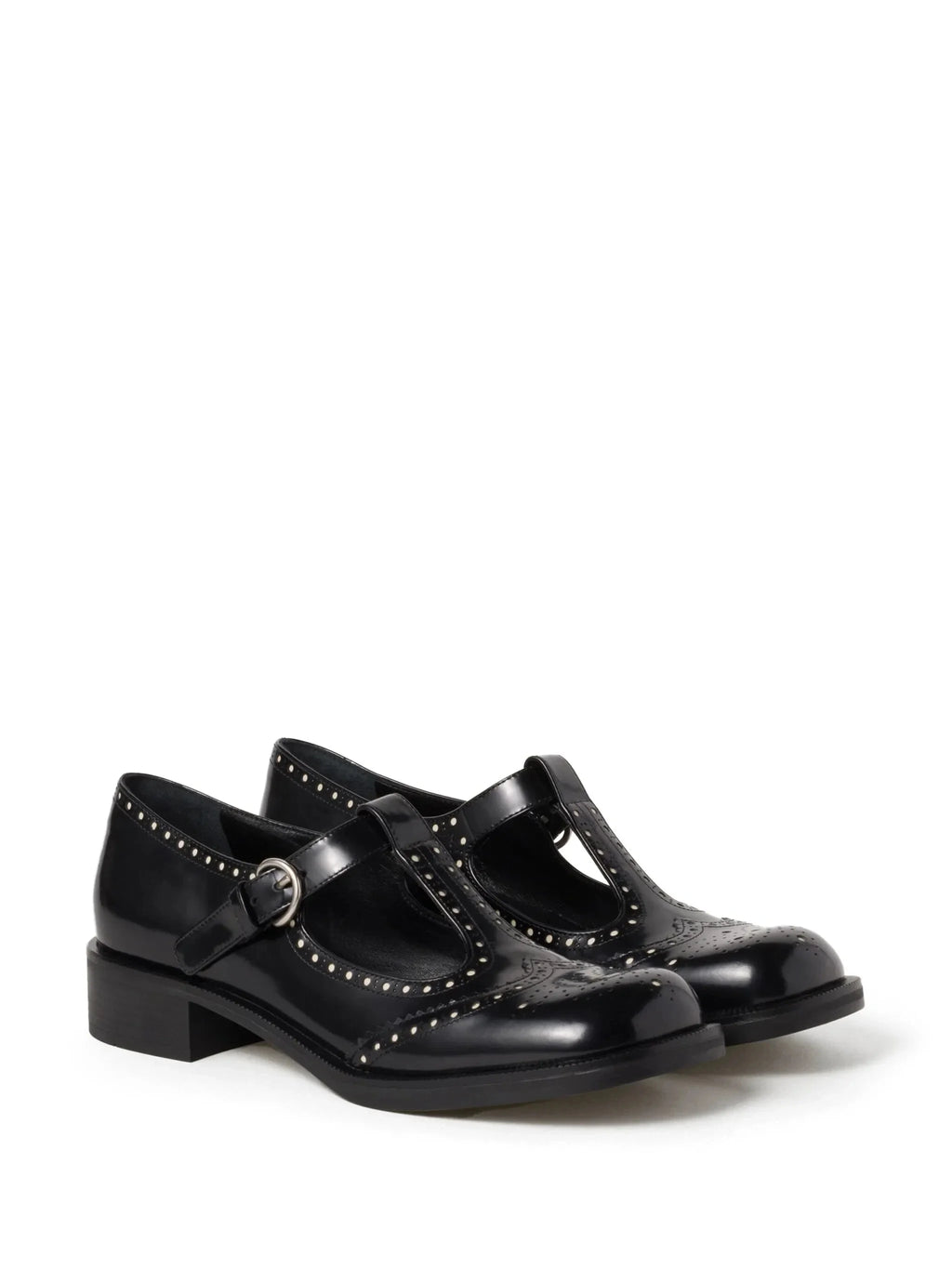Women's Shoes Mary Jane Leather T-strap Brogue Shoes Monk Strap