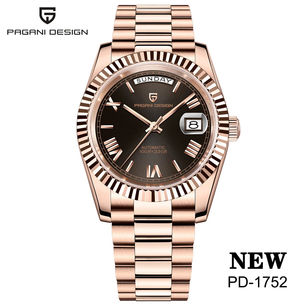 PAGANI DESIGN DD36 Gold Black Luxury Men's Mechanical Watches Automatic Watch For Men 2025 New AR Sapphire glass Wrist watch