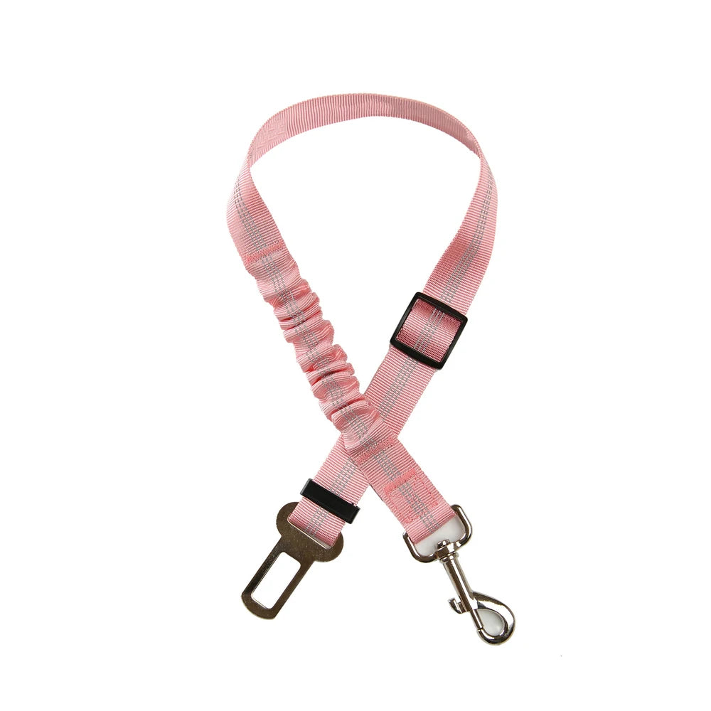 Durable Nylon Dog Seat Belt For Small Large Dogs Adjustable Reflective Elastic Lead Puppy Travel Car Safety Rope French Bulldog