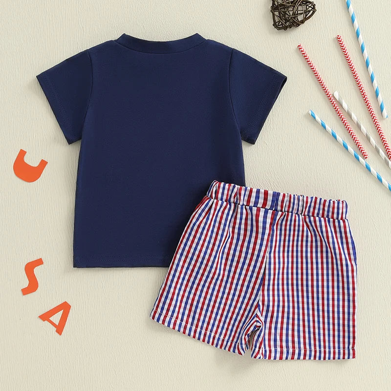 Toddler Boys 2-Piece Set Sleeveless Dinosaur Print Tank Top with Denim Shorts Summer Outfit for Beach Vacation