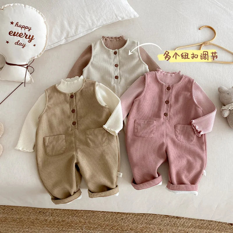 Children's Velvet Overalls 0-5 Years Old Winter Korean Children's Clothing Boys' Fashionable Casual Pants Girls' Pants