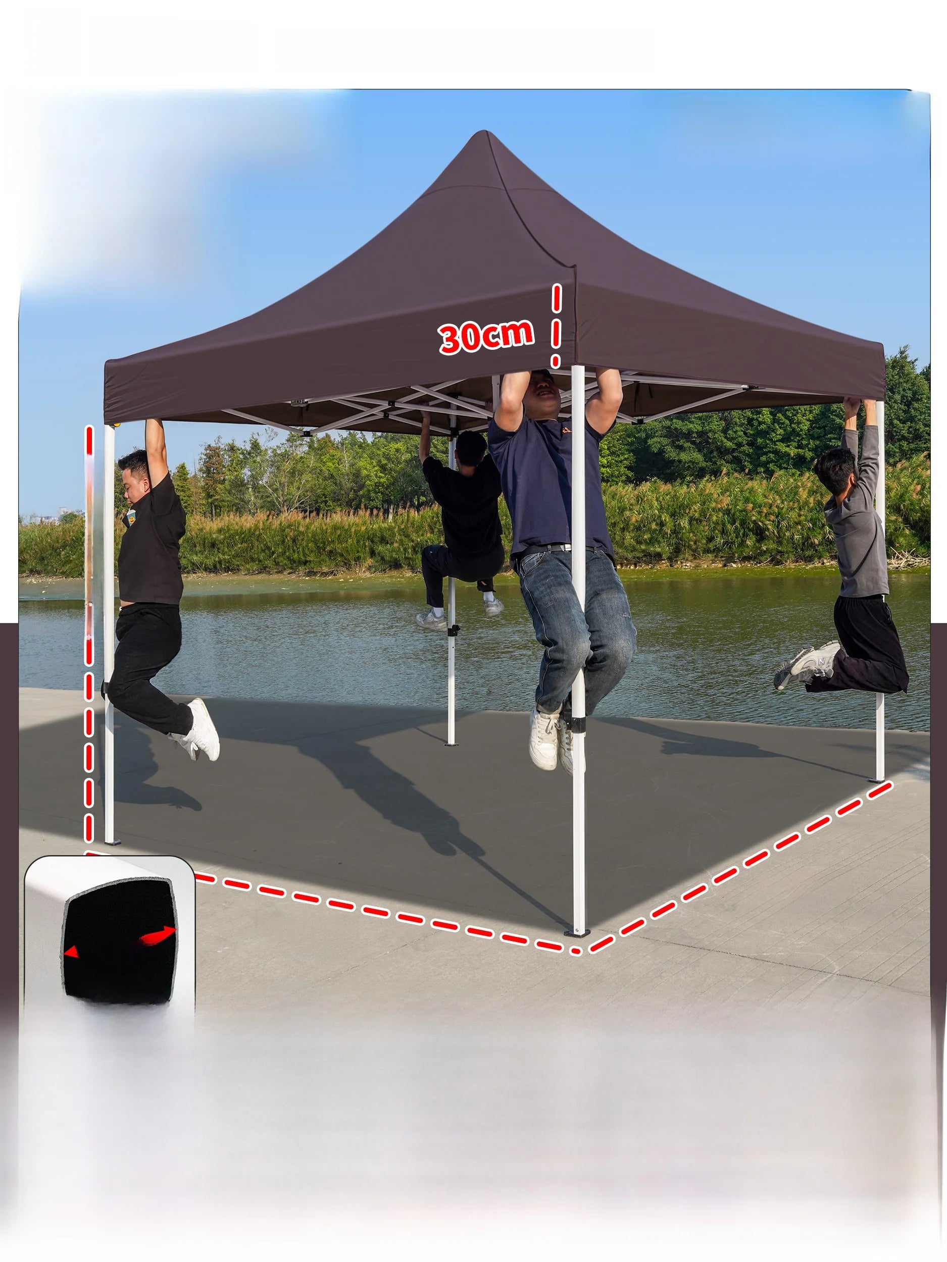 Thiened Four-Legged 3x6 Meters Tent Outdoor Rain And Sun elter Stall Special Outdoor Cam Travel Supplies Canopy