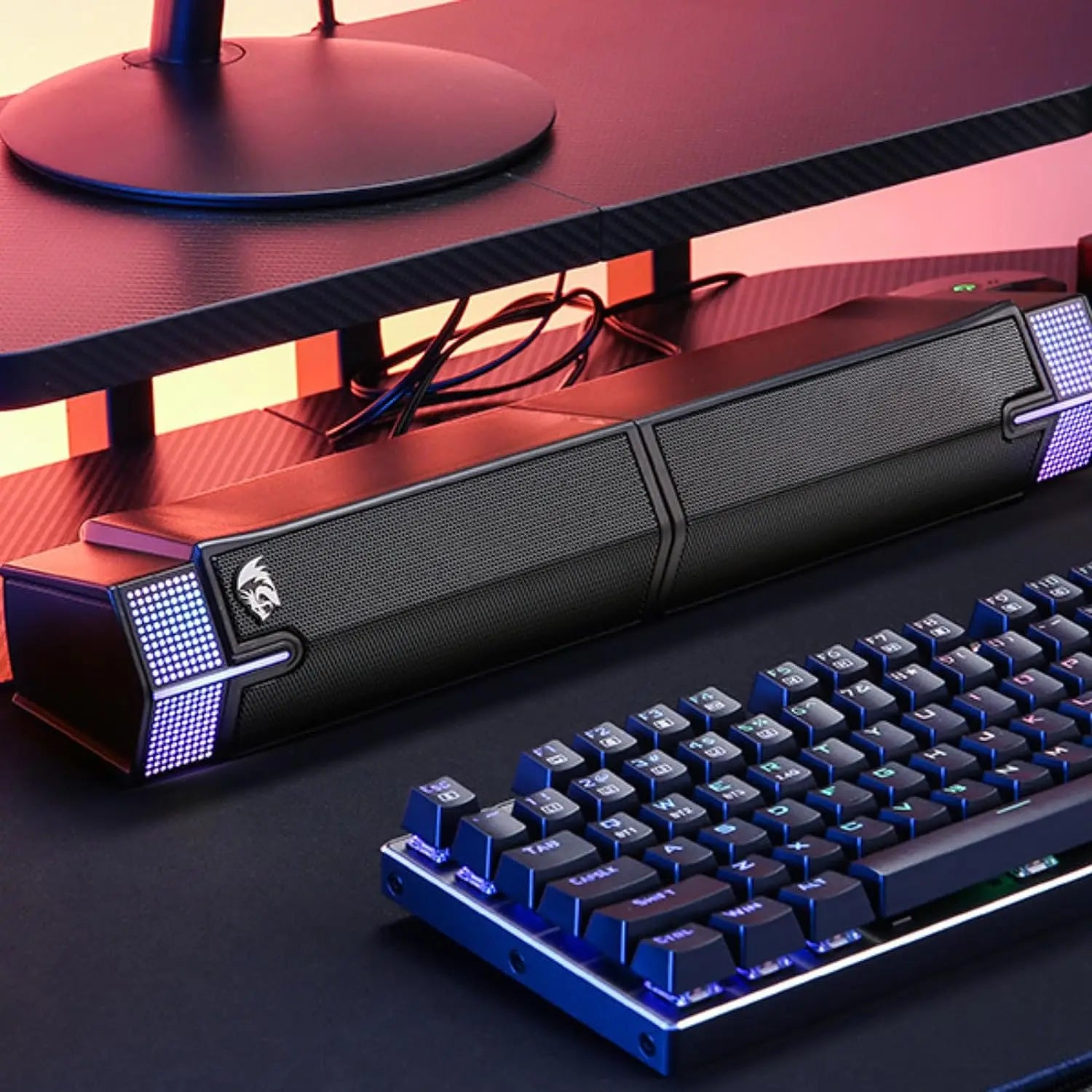 Redragon GS511 Wireless RGB Desktop Speakers, 2.0 PC Gaming Soundbar, RGB Backlight & All-in-one Control, USB Powered